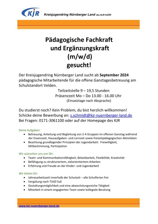 KjR Stellenausschreibung 2